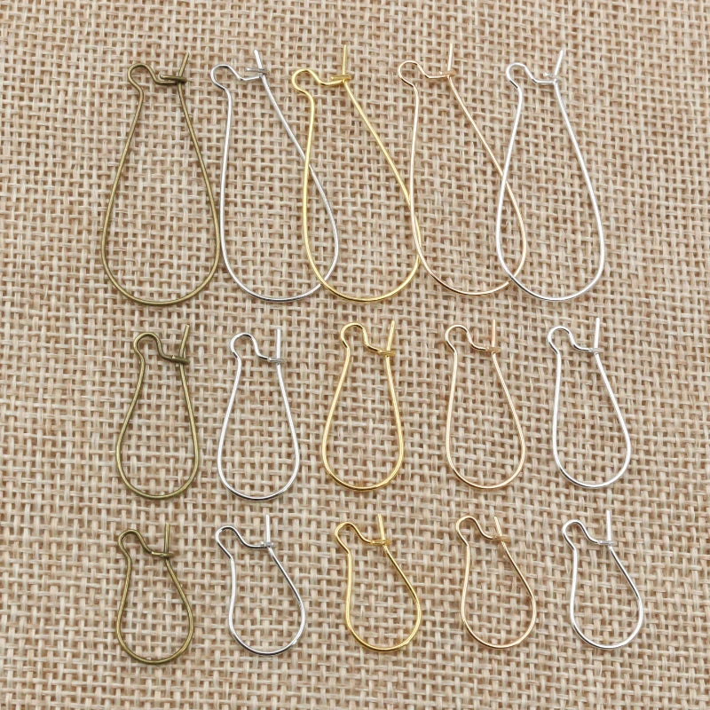 100pcs/Lot 9x18mm/11x24mm/16x38mm Silver Plated /Rhodium/Gold  Earring Hooks Wires for DIY Jewelry Making Findings Supplies