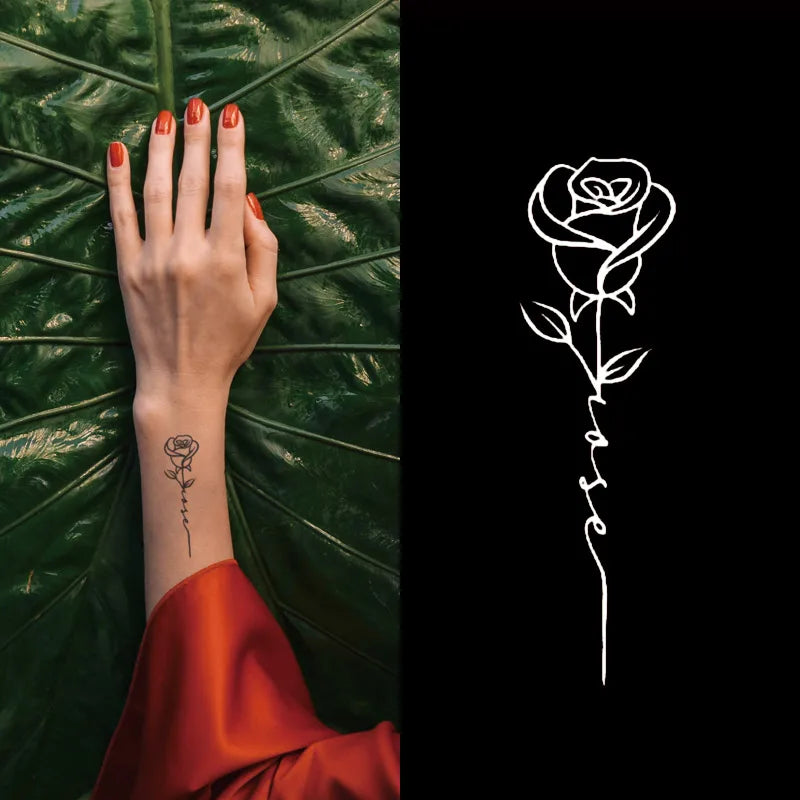 Custom Temporary Arm Tattoo Stickers Water-Free Hot Inkbox Semi-Permanent Design Hand Flower Pattern Waterproof Henna Tattoos