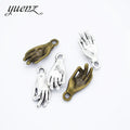 YuenZ Antique Silver Color Alloy Metal Hand Pendant Charms for Jewelry Making Diy Handmade Jewelry 16*7mm I1109
