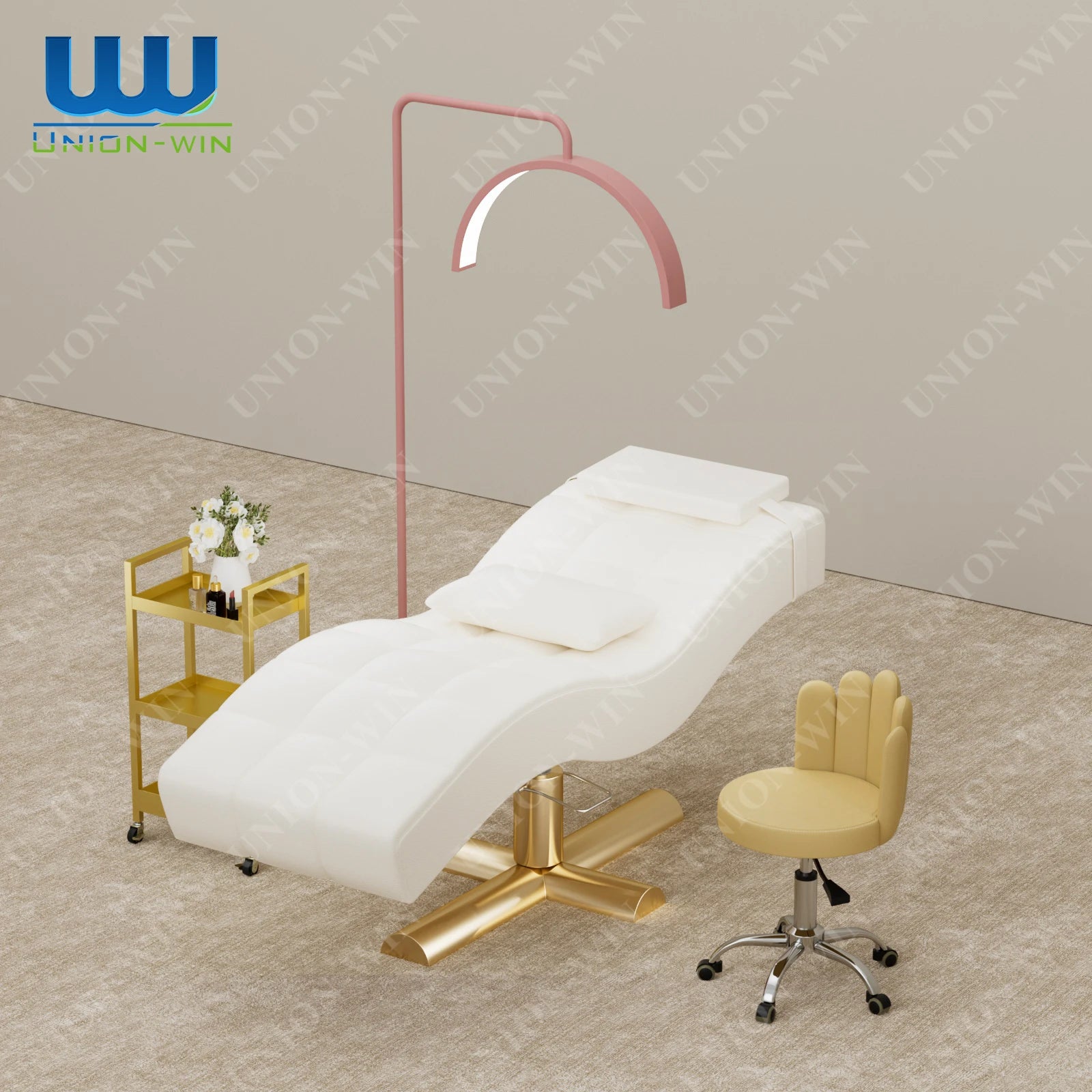 Union Win Adjustable Cosmetic Spa Topper Eyelash Extension Luxury Facial Massage Salon Salon Curve Beauty Lash Bed