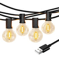 15m USB LED Lights 5V 1W G40 Plastic Bulb Outdoor Waterproof Tent Fairy Patio Festoon String Light Wedding Decor