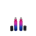 5ml 10ml Colored Mini Frosted Amber Glass Essential Oil Roller Bottle with Steel Roller Balls for Eye Creams and Essential Oils