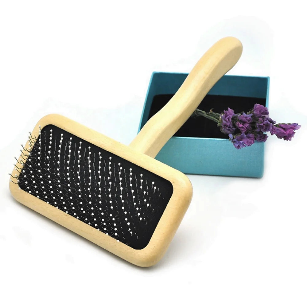 Baoli Beech Wooden Slicker Brush Popular Pet Cleaning & Grooming Products Brush Wooden Slicker Pet Brush Matting Shedding Short