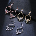Elegant Oval Water Drop Cubic Zirconia Dangle Earring for Women 2022 Wedding Bridal Earrings Fashion Crystal Statement Jewelry