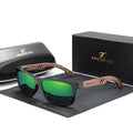 For KINGSEVEN Handmade Square Sun Glasses for Men Women Polarized Natural Black Walnut Frame TR90 Eyewear for Driving 5508 Model