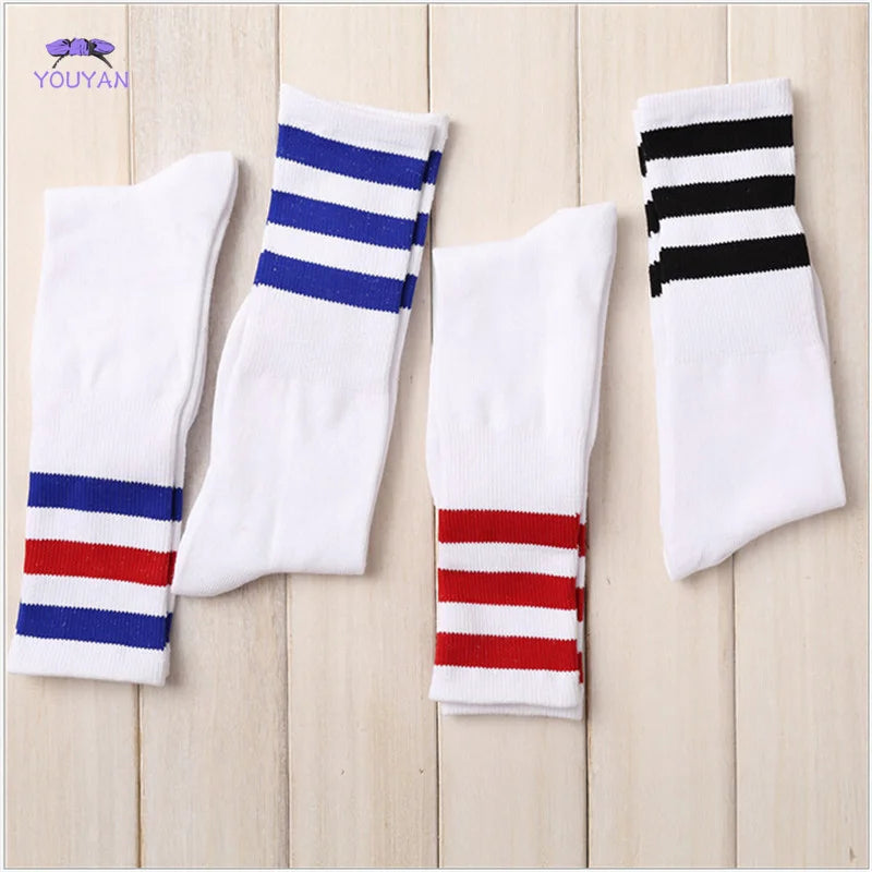 New Men/Women 3 Three Stripes Cotton Socks Retro Old School Hiphop Skate Long Short Meias Harajuku White Black Winter Cool