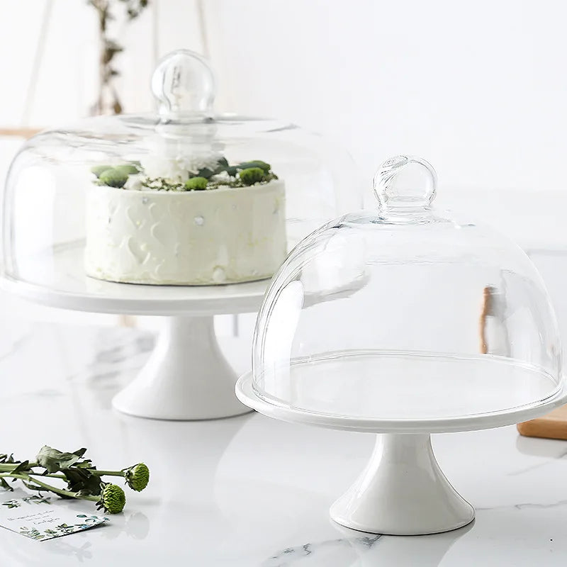 Minimalist Bone China Wedding Dessert Dishes & Plates-Eco-Friendly Rectangle Cake Tray