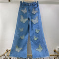 Boutique Wholesale 2025 Summer New Fashionable Design Casual Nail Bead High Waist Slimming Women's Jeans MegaBDM