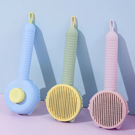 Pet Comb Dog Cat Hair Brushes for Shedding Hair Clean Massage Pet Grooming Supplies Self-Cleaning Cat Hair Removal Brush