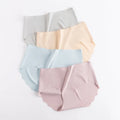 Mid-Waist Girls' XL Triangle Shorts Peach Hip Ice Silk Lightweight Breathable Soft Solid Color Panties Bikini Thongs