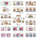 Wholesale 100+  Book Lover  UV DTF  Wraps Transfer  Stickers Custom 3D UV DTF Cup Wraps  Books Prints 16oz Libbey Glass Can Wrap