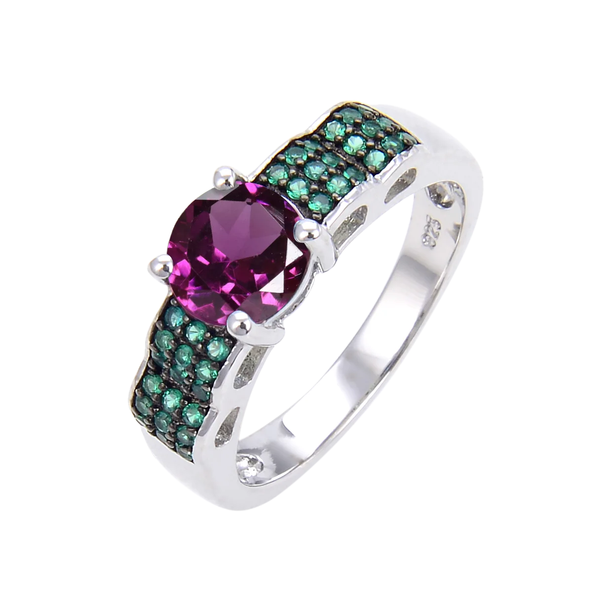 Abiding Jewelry Hot Sale Cheap Classic Solitaire Jewelry Rings Solid 925 Silver Body Jewelry Custom Rhodolite Garnet Rings