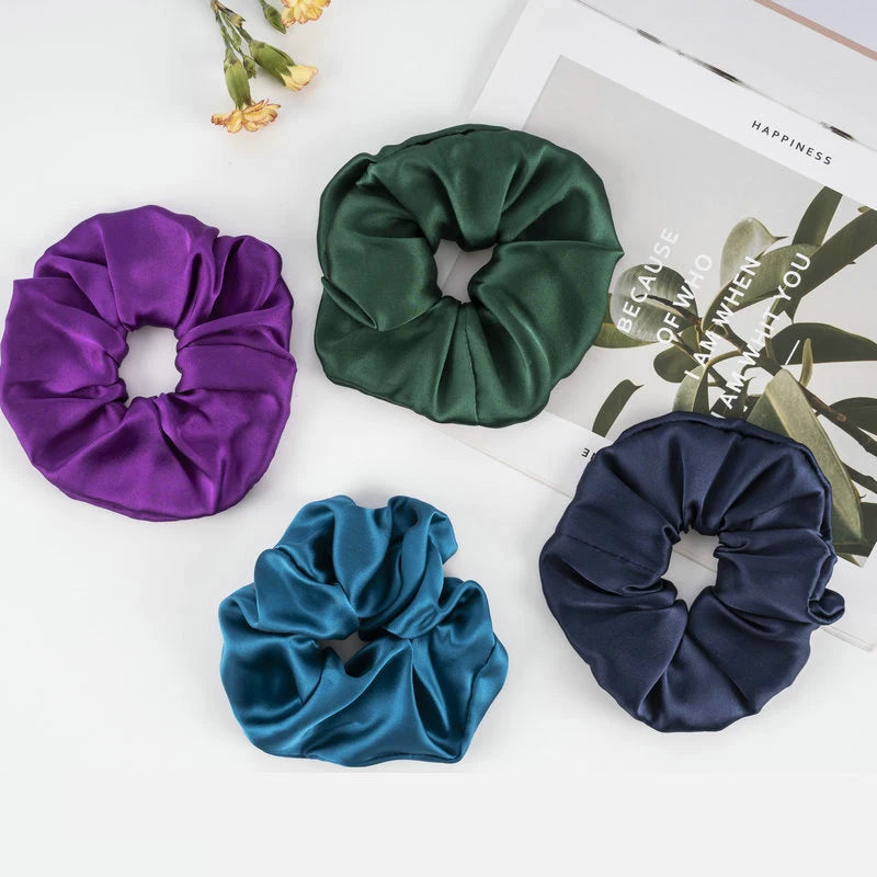MIO Hot Selling 16 Momme Oversized Hair Scrunchies 100/%  Mulberry Silk Satin Big Scrunchies Silk Hair Tie for Women and Girls