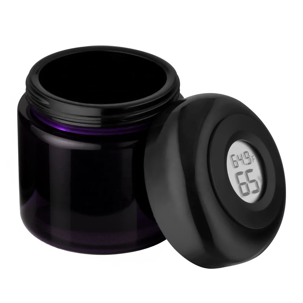 1000ML  Vacuum sealed Stash Jars  with Digital Humidity Temp Sensor Uv Glass Jars