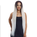 Purple Ombre Hair Wig Blonde T Part Lace Synthetic Hair Wig Long Silky Straight HD Transparent Swiss Synthetic Lace Front Wig