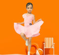 Pink Competition Grade Latin Dance Dress Training Dancewear Cha Cha Jazz Dance Skirt for Girls