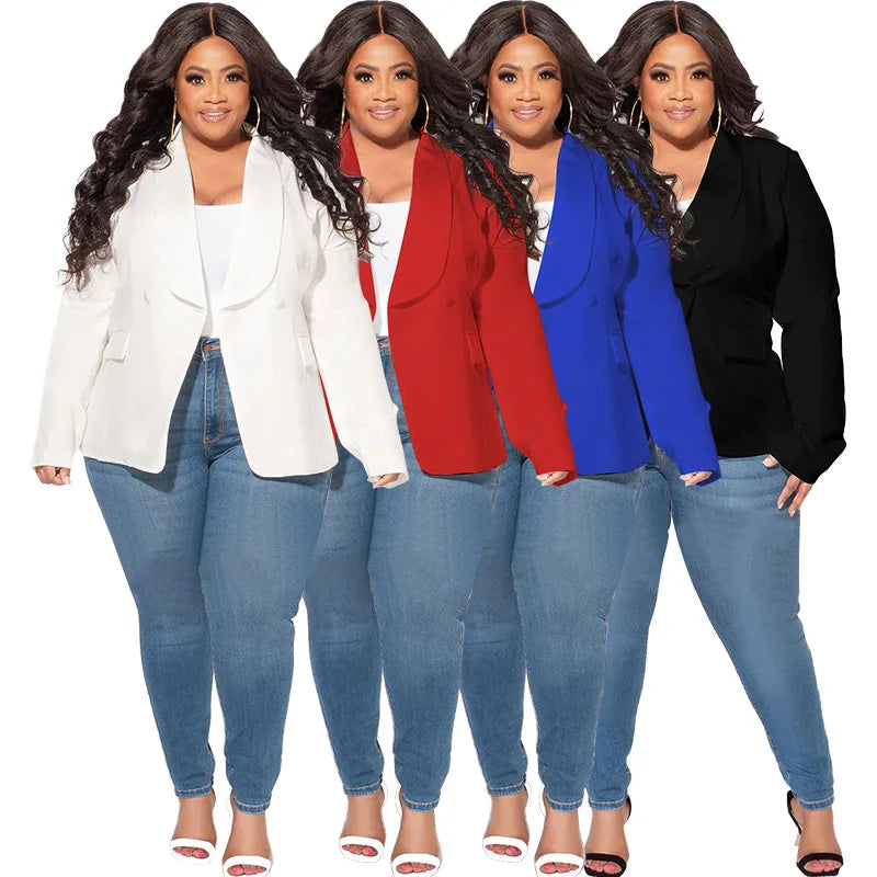 2026 Hot Selling Ladies Solid Color Blazers Fashion Casual Blazers Suit Women Plus Size Jacket Wholesale