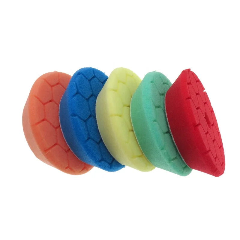 95mm Hook and Loop Sponge Polishing Pads Car Foam Detail Buffing Pads Mix Color Sponge for Car Detail Polishing and Waxing