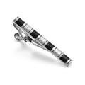 Daili Men's Brass Tie Bar Clip Black Chrome Plated Round Enamel for Wedding Engagement Anniversary & Party Gifts