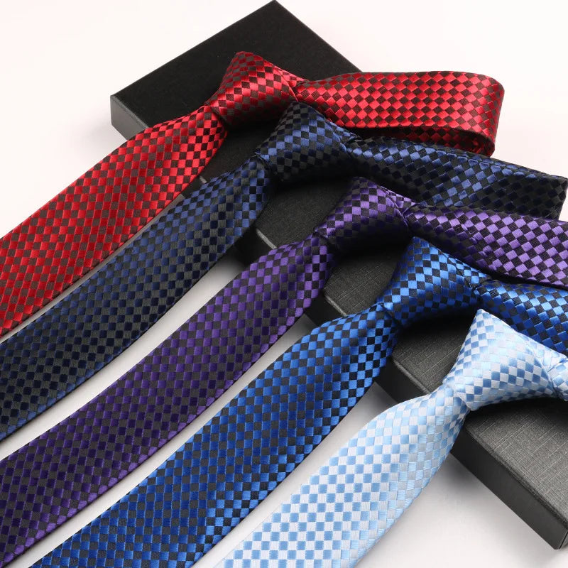 High-end Men's 5.5cm Narrow Tie Business Striped Professional Solid Necktie Formal Wear for Parties
