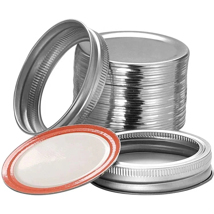 70mm 86mm Golden Mason Canning Jar Lids and Bands Mason Metal Lid with Silicon Ring