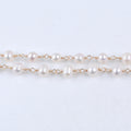 ZHUJI Natural White 6-7mm Potato Freshwater Pearl Manual Chain for Jewelry Making