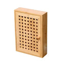 Bamboo Wall Key Holder Wall-mounted Keys Holder Decorative Entryway Shelf With Hooks Holds Keys