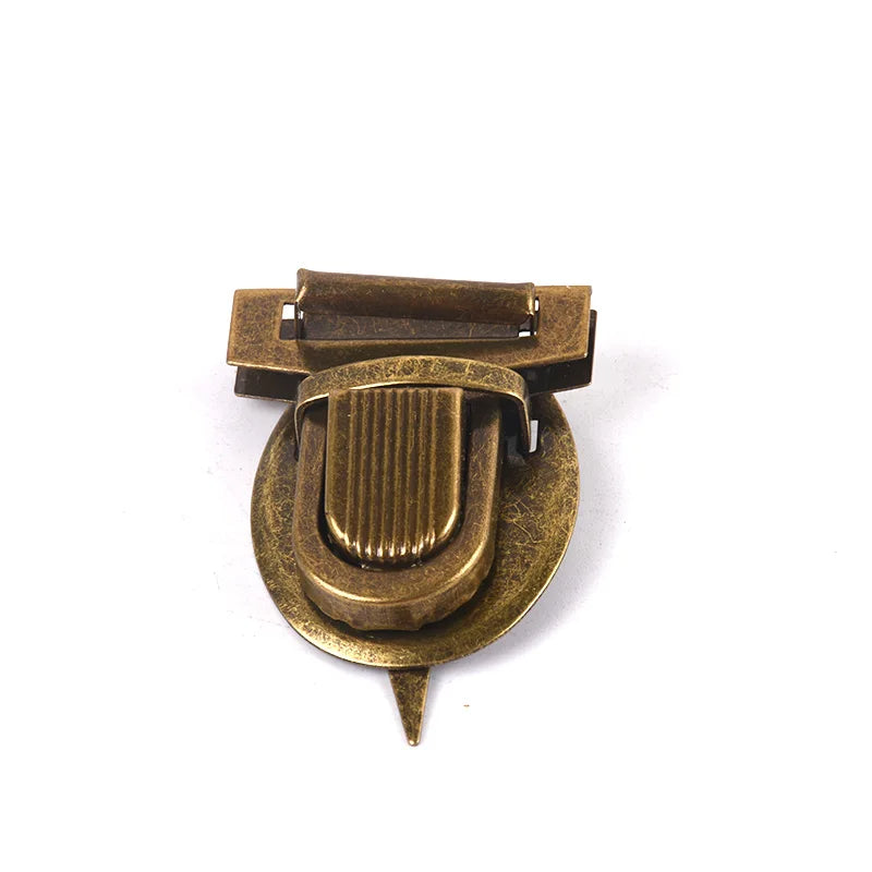Customized Antique Brass Bag Push Lock Duck Tongue Metal Twist Tuck Lock for Bags