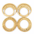 Deepeel BS414 Women Rattan Bags Handle Travel Handmade Beach Bag Handles Woven Round Bamboo Handle