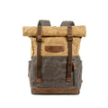 Casual Camping Hiking Travel Canvas Bag Canvas Rucksack Vintage Backpack for Men Roll Top School College Backpack