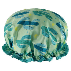 QUIET GIRL Low MOQ Shower Caps Custom logo Reusable Luxury Plastic Long Hair Waterproof Double-decker Shower Cap