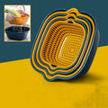 Large Capacity Thickened Double-Layer Drainage Basket Set of Six Kitchen Storage Plastic Vegetable Washing Basket Safe Material
