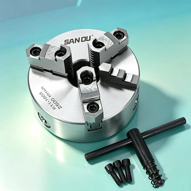 Lathe Chuck 160mm SANOU Brand 3 Jaw Self-centering K11-160A with Detachable Jaw Scroll Chuck for CNC Lathe Machine Manual Steel MegaBDM