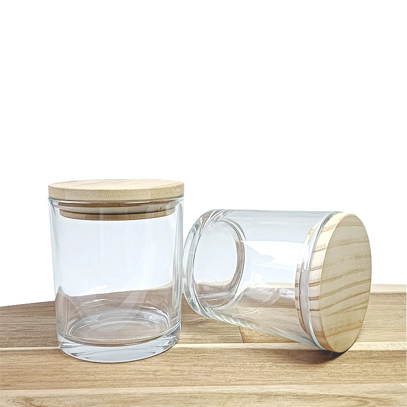 White 8oz Glass Candle Jars 100ml clear Candle Jar with Lid