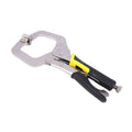 Carbon Steel C Type Locking Pliers Quick Release Plier Double Material Handle Swivel Pad Tips Serrated Jaw Surface