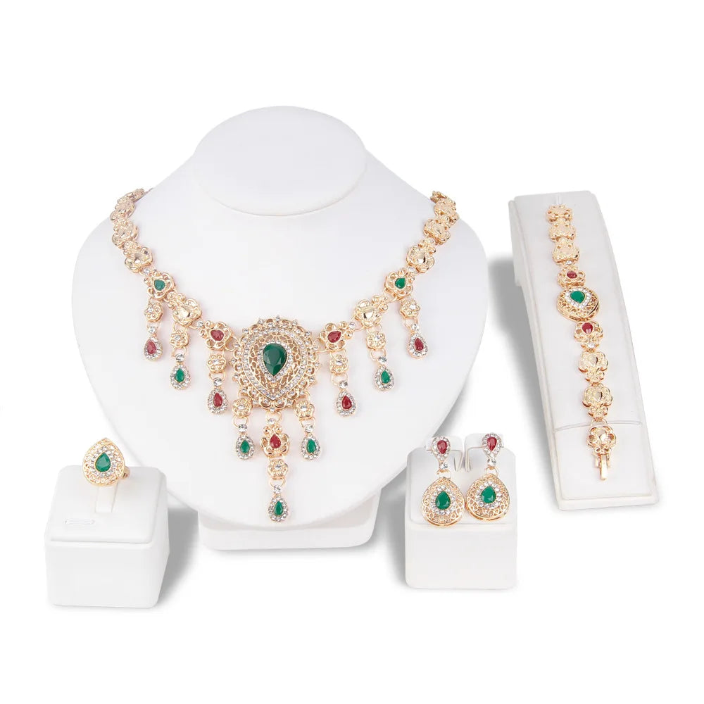 2025 Crystal 2022 Wholesale Bridal and Bridesmaid Wedding Jewelry Sets Earring Necklace Ring Bracelet Woman Jewelry Set