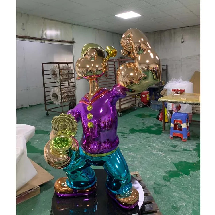 Wholesale Custom Resin Crafts Popeye Statue Anime Figure for Outdoor Decoration