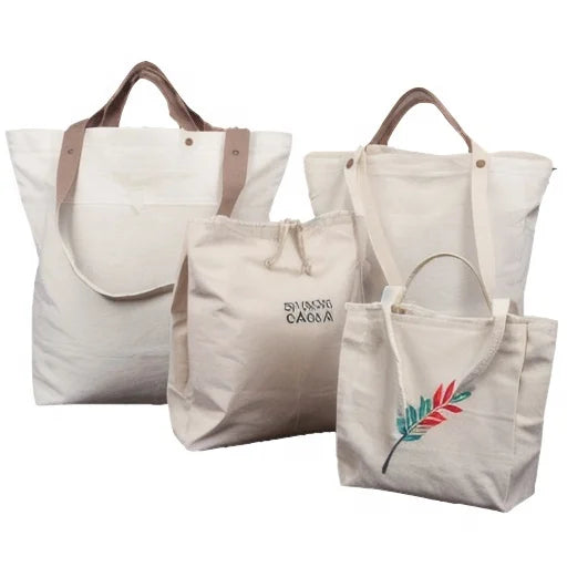 Customized Logo 12oz Heavy-Duty Cotton Canvas Tote Bag Eco-Friendly Handled Women's Travel Shopping Bag with Big Capacity