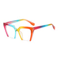 SPARLOO 2418 Custom Logo Fashion Eyeglass Frame Optical 81058 Semi Rimless Rainbow Cat Eye Blue Light Blocking Glasses TR90