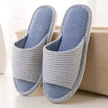 Women's Linen Slippers for Winter and Autumn Home Use with Wooden Floor Art for Four Seasons
