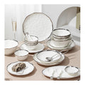 Customized 20Pcs Luxury Ceramic Tableware Set Gift Wholesale Porcelain Dinner Plate Bowl Chopsticks Set Wedding Gifts Box
