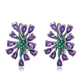 Abiding 925 Sterling Sliver Wedding Jewelry Gothic Purple Clip Earrings Women Party Natural Amethyst Gemstone Earrings