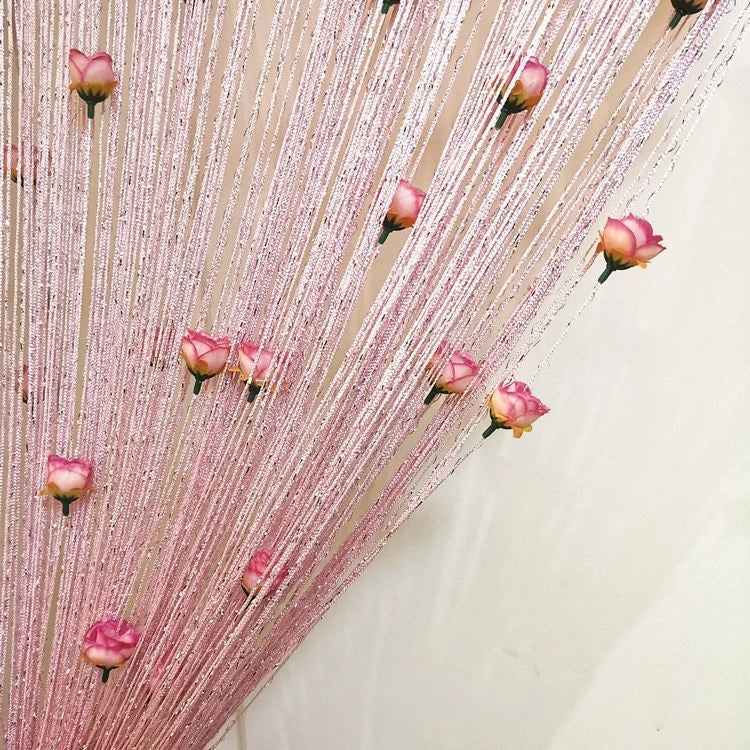 2025 New Arrival Artificial Flower Curtain Hanging Flower Curtain Fabric String For Living Room Or Party