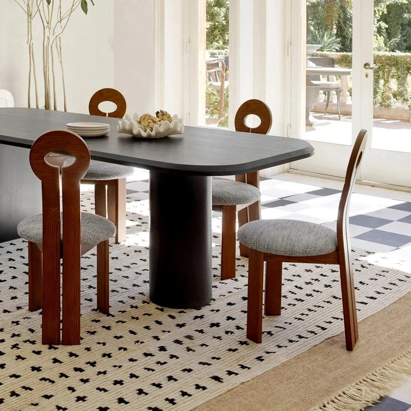 Nordic Creative Solid Wood Dining Chair Retro Simple Backrest Light Luxury Italian Study Chair for Hotel Modern Leisure Study