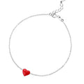 S925 Sterling Silver Female Red Korean Simple Japanese and Korean Personality Student Fresh Bracelet