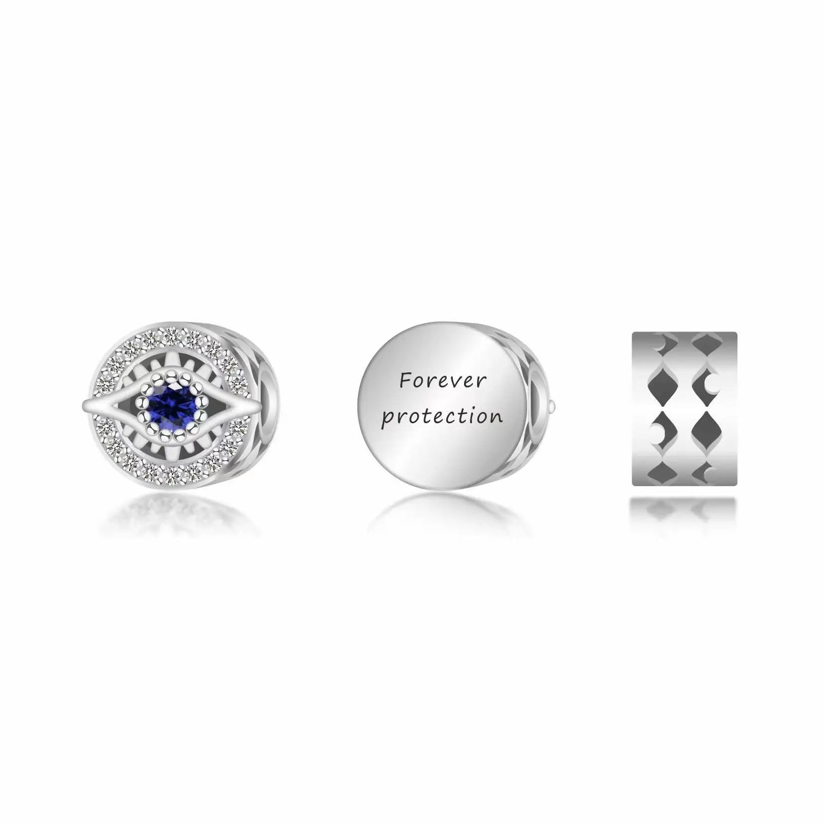 Fit Original Brand Charm Bracelet 925 Silver Good Luck Symbol Turkish Evil Eye Bead for Women Memorial Jewelry Making
