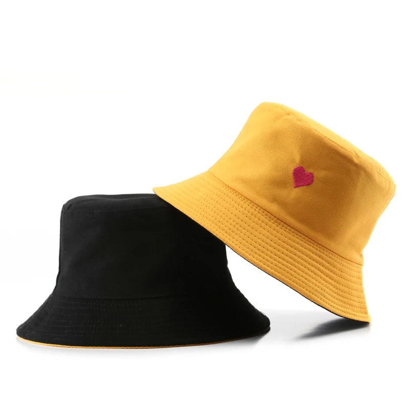High Quality Summer Women Fashion Sun Hat Embroidery Logo Cotton Material Reversible Bucket Hat