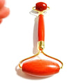 HZ Hot Sales Skin Care Tools Custom 100% Natural Crystal Facial Red jasper Roller Gua Sha Jade Roller