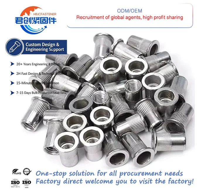 Quality Certification Rivet Nuts Stainless Steel/ Carbon Steel DIN/GB/ISO Standard Rivet Nut Galvanized Industrial Household Use