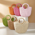 Hot Sale Women Handbag Rattan Wicker Straw Woven Half-round Bag Large Capacity Female Casual Travel Tote Fashion Bag